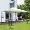 3x3m Steel Gazebo Garden Outdoor 2-tier Roof Marquee Party Tent w/ Storage Shelf