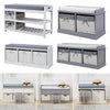 Wooden Shoe Bench with Cushion Shoes Storage Bench Padded Seat Shelves Drawers