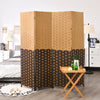 Folding 4 Panel Room Divider Hand-woven Fiber Room Partition Separator Privacy