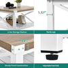 White Oak Coffee Table 2 Tier Square Unit Open Storage Shelf Metal X Shaped Legs
