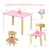 Ergonomic 3PCS Kids Table and Chair Set Wood Children Drawing Writing Furniture