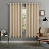 2 Panels Beige Curtain Blackout Ring Top Drapes for Bedroom Drapes Curtains
