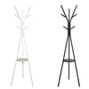 Iron Frame Wooden Board Hooks Coat Rack Clothes Rail Hanger Stand Storage Shelf