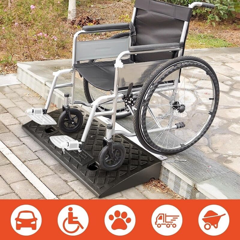 4Pc Kerb Access Ramps Plastic Threshold Ramp Cars Caravans Wheelchair ...