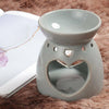SET OF 2 HEART CERAMIC OIL BURNER MELTS WAX CANDLE TART TEA LIGHT AROMA LAMP