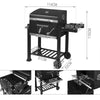 Portable BBQ Barbecue Grill Trolley Barbecue Patio Outdoor Heating Smoker
