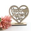 Personalised Mothers Day Gift for Mum Wooden Heart Plaque Freestanding Oak Gift