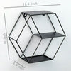 Wall Shelf Rack Storage Metal Iron Craft Round Industrial Style Home Decor Black