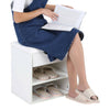 White Wooden Shoe Storage Bench Organizer Cabinet Padded Stool Seat Furniture