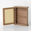 Wooden Rattan Wall Mounted 6 Key Hanger Storage Box Organiser Cabinet Holder