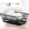 Metal Wire Dish Drainer Tray Basket Cutlery Draining Rack Fruits Vegetables Drip