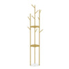 High-Grade Metal Coat Rack Stand Golden Pole Hooks Hanger Marble Organizer Rack