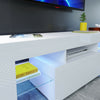 130cm Matt High Gloss TV Stand Cabinet Unit Front Sideboard Shelves LED Lights