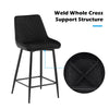 2x Velvet Black Bar Stool Kitchen Counter Breakfast Chair Pub Restaurant Cafe
