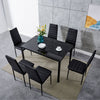 105cm 120cm Glass Dining Table and 4 /6 Padded Chairs Set Home Kitchen Furniture