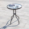 3/5 Piece Round Coffee Table & Rattan Chairs Metal Bistro Balcony Garden Outdoor