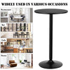 Modern Round Bar Table Counter Pub Table Standing Bistro Table with Solid Base