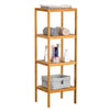4 Tier Book Shelf Unit Bamboo Bookcase Bathroom Kitchen Storage Rack Display