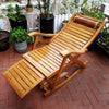 Adjustable Bamboo Rocking Chair Folding Lounger Recliner Armchair Garden Patio