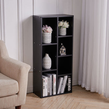 7 Tier Cube Bookcase Display Shelving Storage Unit Wooden Furniture Wall Shelf