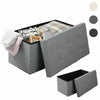 Folding Large Ottoman Storage Box Seat Stool Bench Linen Pouffe Footstool Home