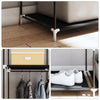 Mondeer Canvas Wardrobe Storage Organiser Fabric with Rail & Shelves Grey/Black