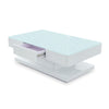 Luxury White Top High Gloss Coffee Table 2 Drawers White Base Nest Living Room