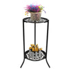 2 Tier Metal Plant Pot Stand Holder Flower Display Shelf Garden Indoor Outdoor