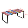 Rainbow Glass Coffee Table Metal Leg Side End Side Table Living Room Rectangle