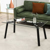 Modern Tempered Glass Coffee Table Rectangular Cocktail Table Home Accent Table