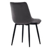 2x Dining Chairs Set Grey Velvet Upholstered Back Dining Room Reception Chair
