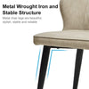 Set of 2 Dining Chair Faux Leather Soft Chair with Metal Legs Dining Room Cream
