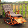 Adjustable Bamboo Rocking Chair Folding Lounger Recliner Armchair Garden Patio