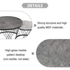 Round Coffee Table Set of 2 Side End Table Nesting Tables with Metal Frame BT