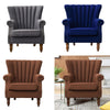 Chesterfield Wing Back Armchair Button Fabric Upholstered Lounge Tub Sofa Chair