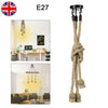 1M E27 Hemp Rope 3 Heads Vintage Hanging Pendant Ceiling Light Country Style