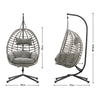 Foldable Hanging Egg Chair Rattan Hammock Garden Swing Chair with Steel Frame