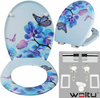 Toilet Seat Soft Close Adjustable Hinge Toilet Lid Cover Family Bathroom