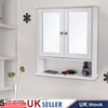 Bathroom Wall Cabinet Storage Cupboard with Mirror Wooden Shelves White Or Grey