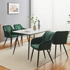 2pcs Velvet Dining Chairs Set Padded Seat Metal Legs Kitchen Furniture