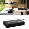 Bio Ethanol Burner Tabletop Black/Sliver Fireplace Glass Burner Fire Bioethanol