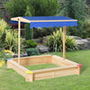 Kids Square Wooden Sandpit Sandbox Children Cabana Outdoor Backyard Playset