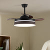 Ceiling Fan LED Light Retractable Blade Living Room Fan Light w/ Remote Control