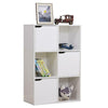 Storage Cube 6 Shelf Bookcase Wooden Display Unit Organiser White Furniture