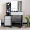 Dressing Table with Drawers, Mirror Stool Set Makeup Desk Vanity Table Bedroom