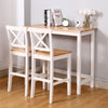 3 Piece Pine Wood High Dining Table Set & 2 Stools Chairs Seat Kitchen Furniture