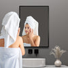 Wall Mirror Bathroom Bedroom with Black Metal Frame Wall Hunging Makeup Dressing