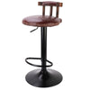 2 PU Breakfast Bar Stools Leather Seat Pub Style Vintage Wood Swivel Adjustable