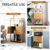 2 Tier Bamboo Bathroom Storage Cabinet Freestanding Cupboard Display Rack 2-Door