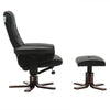 Upholstered Recliner Chair Swivel PU Leather Lounge Accent Armchair With Ottoman